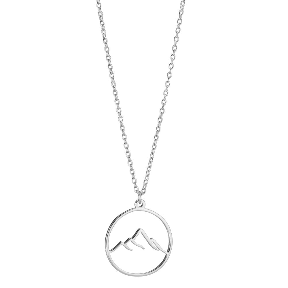 Necklace Silver Rhodium plated Mountain 40-45 cm Ø16 mm