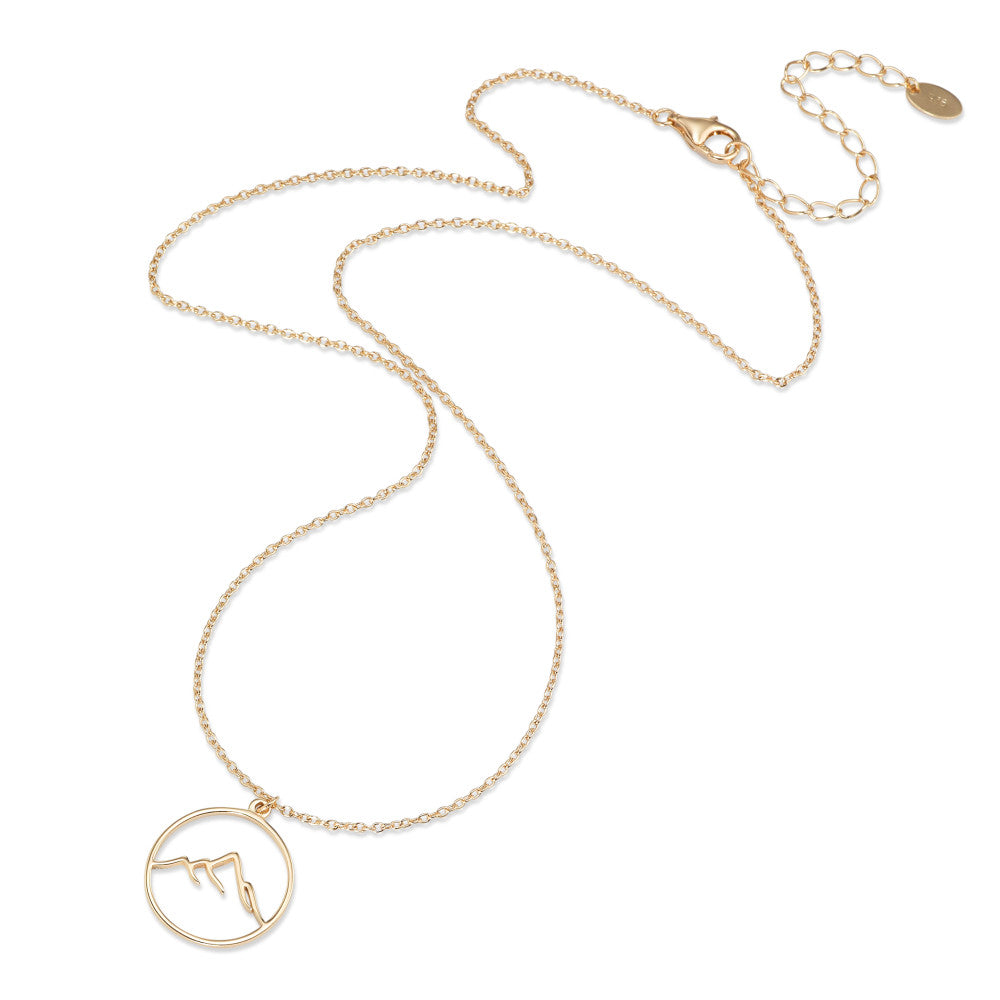Necklace Silver Yellow Gold plated Mountain 40-45 cm Ø16 mm