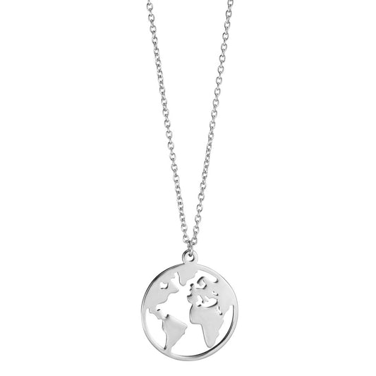 Necklace Silver Rhodium plated Globe 40-45 cm Ø18 mm