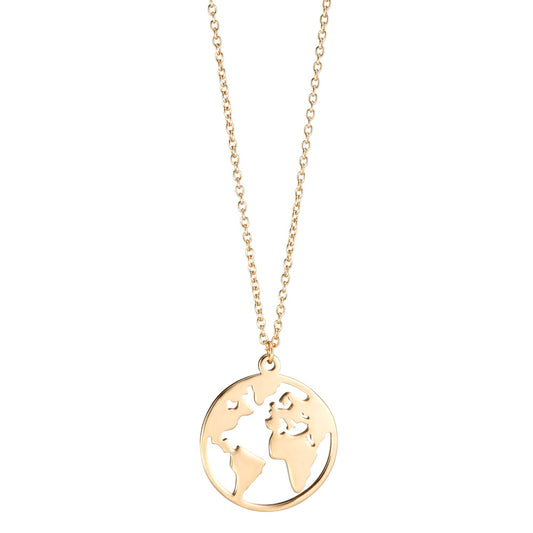 Necklace Silver Yellow Gold plated Globe 40-45 cm Ø18 mm