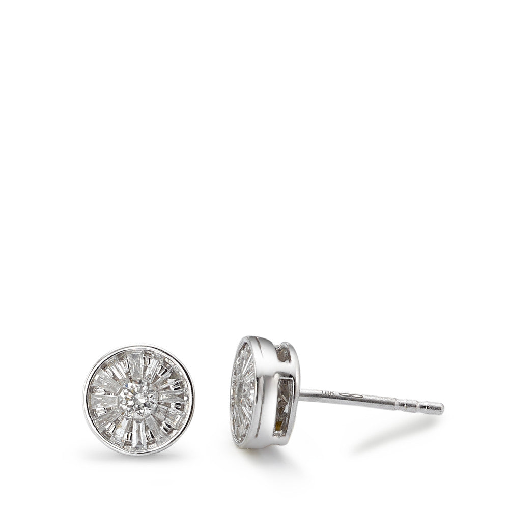 Stud earrings 18k White Gold Diamond 0.33 ct, 26 Stones, w-si Ø6.5 mm