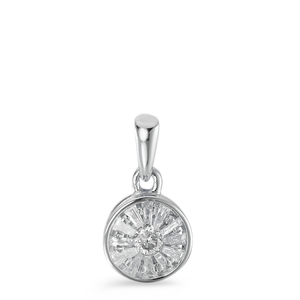 Pendant 18k White Gold Diamond 0.15 ct, 13 Stones, w-si Ø6.5 mm