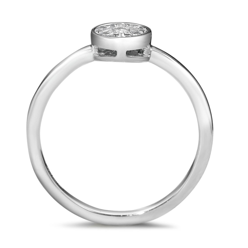 Solitaire ring 18k White Gold Diamond 0.15 ct, 13 Stones, w-si