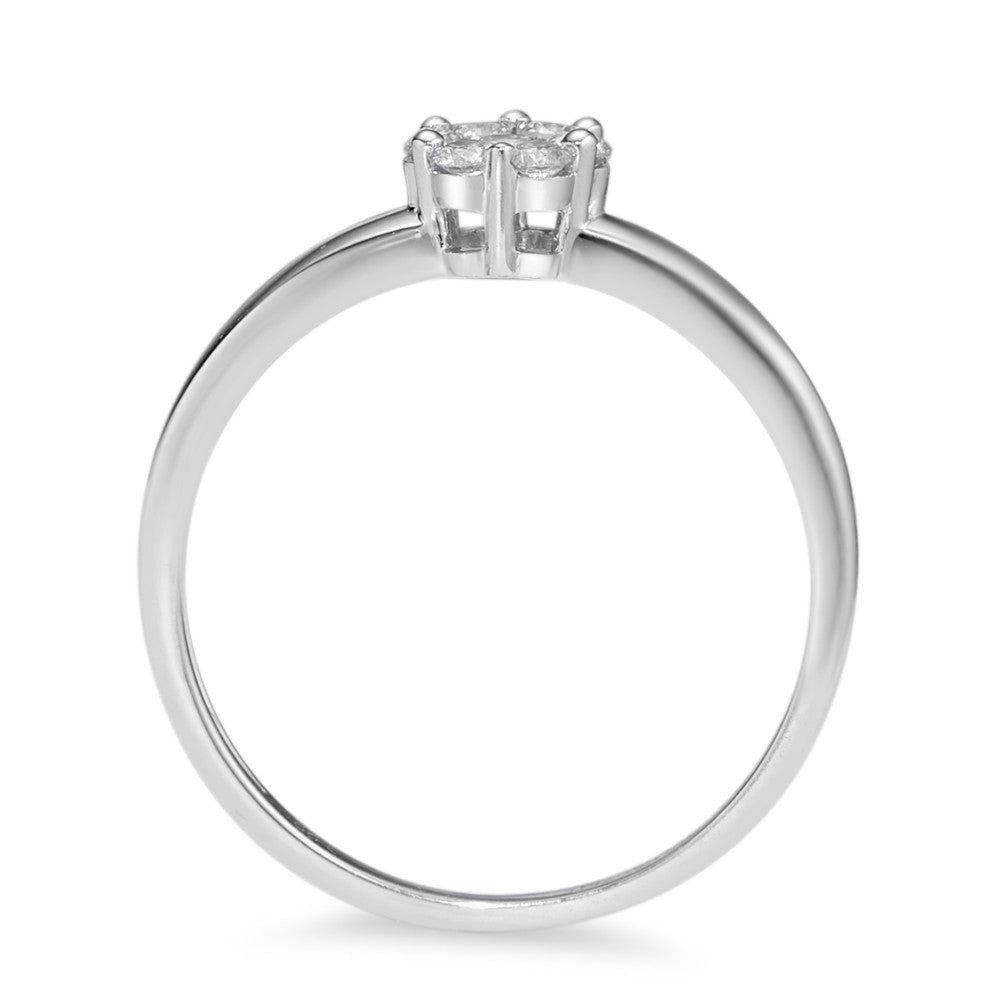 Solitaire ring 18k White Gold Diamond 0.20 ct, 7 Stones, w-si