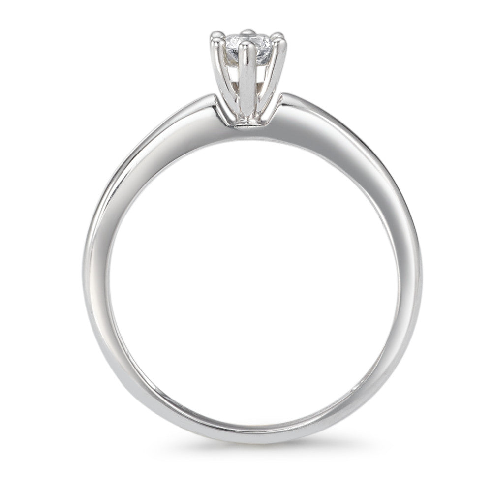 Solitaire ring 18k White Gold Diamond 0.15 ct, w-si