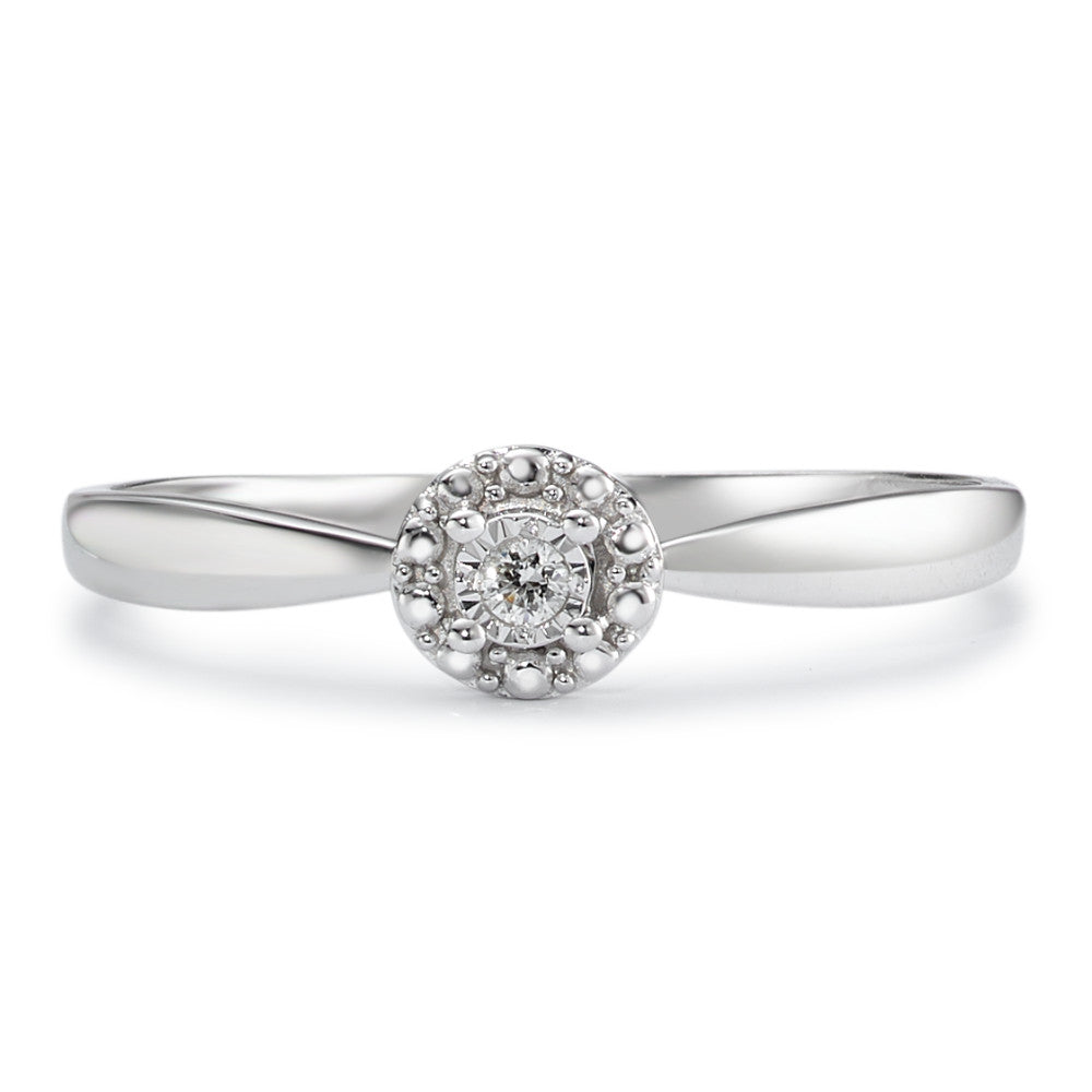 Solitaire ring 18k White Gold Diamond 0.02 ct, w-si