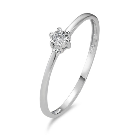 Solitaire ring 18k White Gold Diamond 0.02 ct, w-si