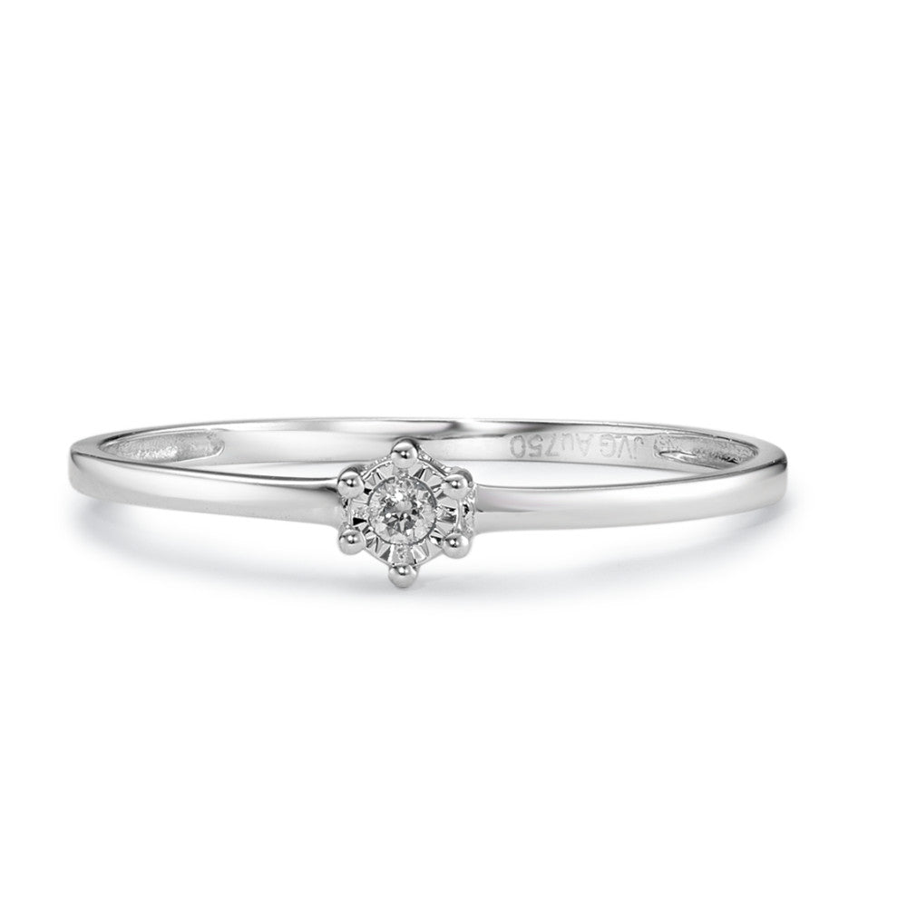 Solitaire ring 18k White Gold Diamond 0.02 ct, w-si