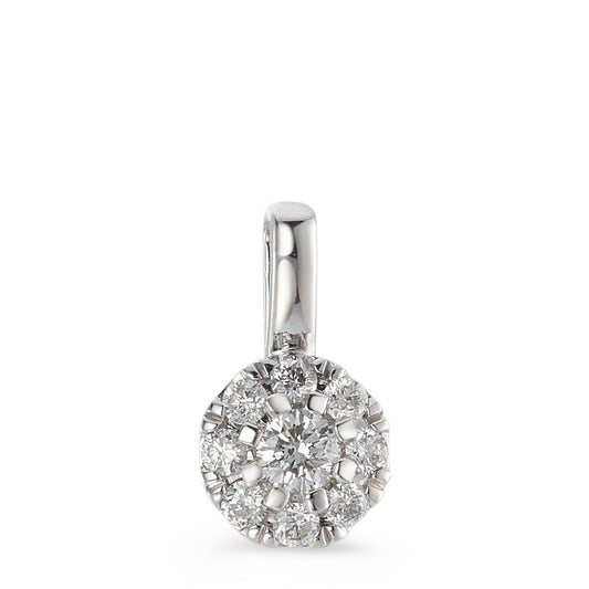 Pendant 18k White Gold Diamond 0.20 ct, 9 Stones, w-si Ø6.5 mm