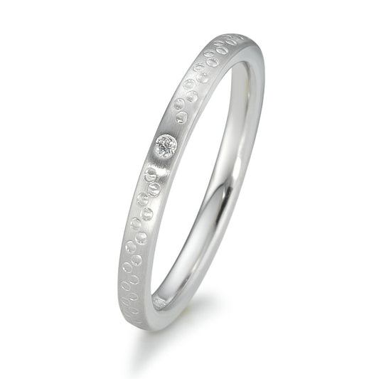 Stacking ring 18k White Gold Diamond 0.014 ct, w-si