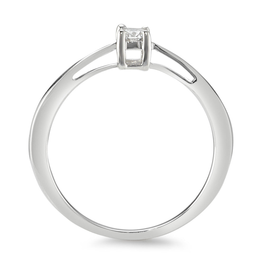 Solitaire ring 18k White Gold Diamond 0.10 ct, w-si