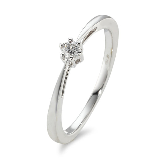 Solitaire ring 18k White Gold Diamond 0.10 ct, w-si