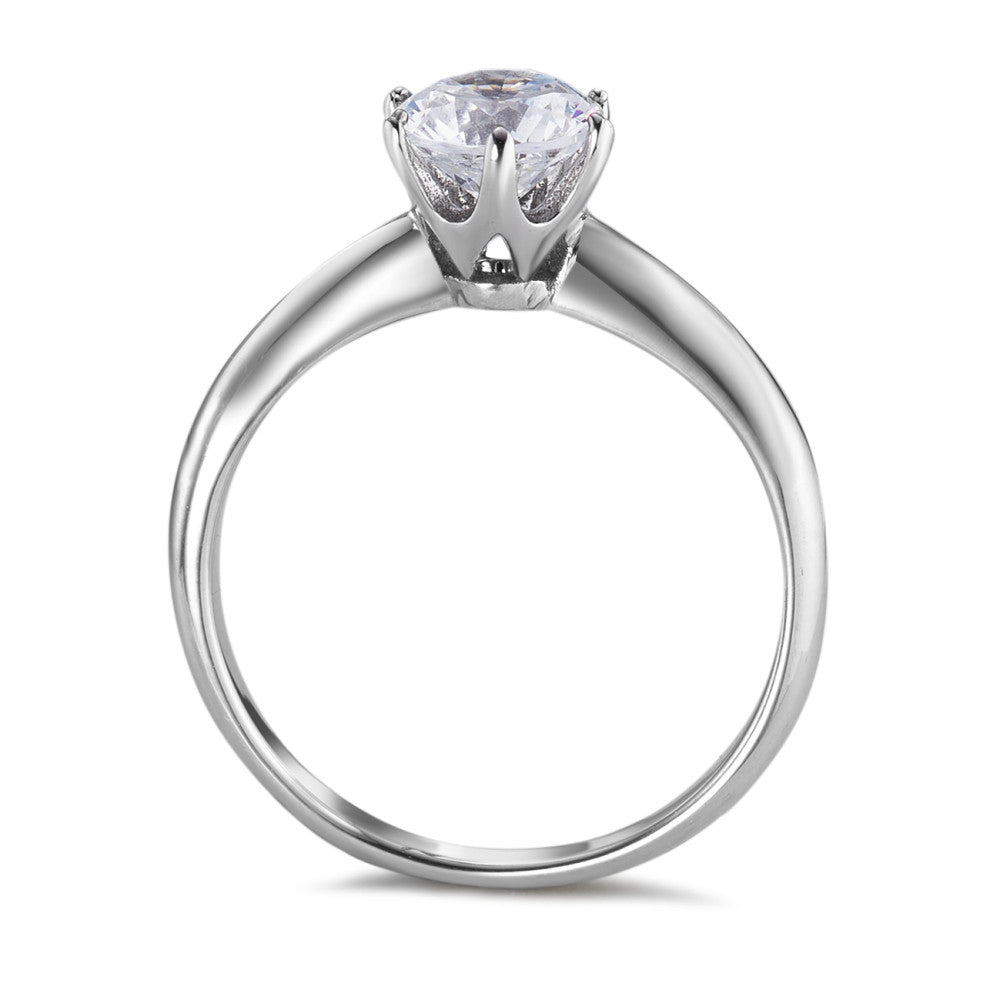 Solitaire ring Cobalt Zirconia White