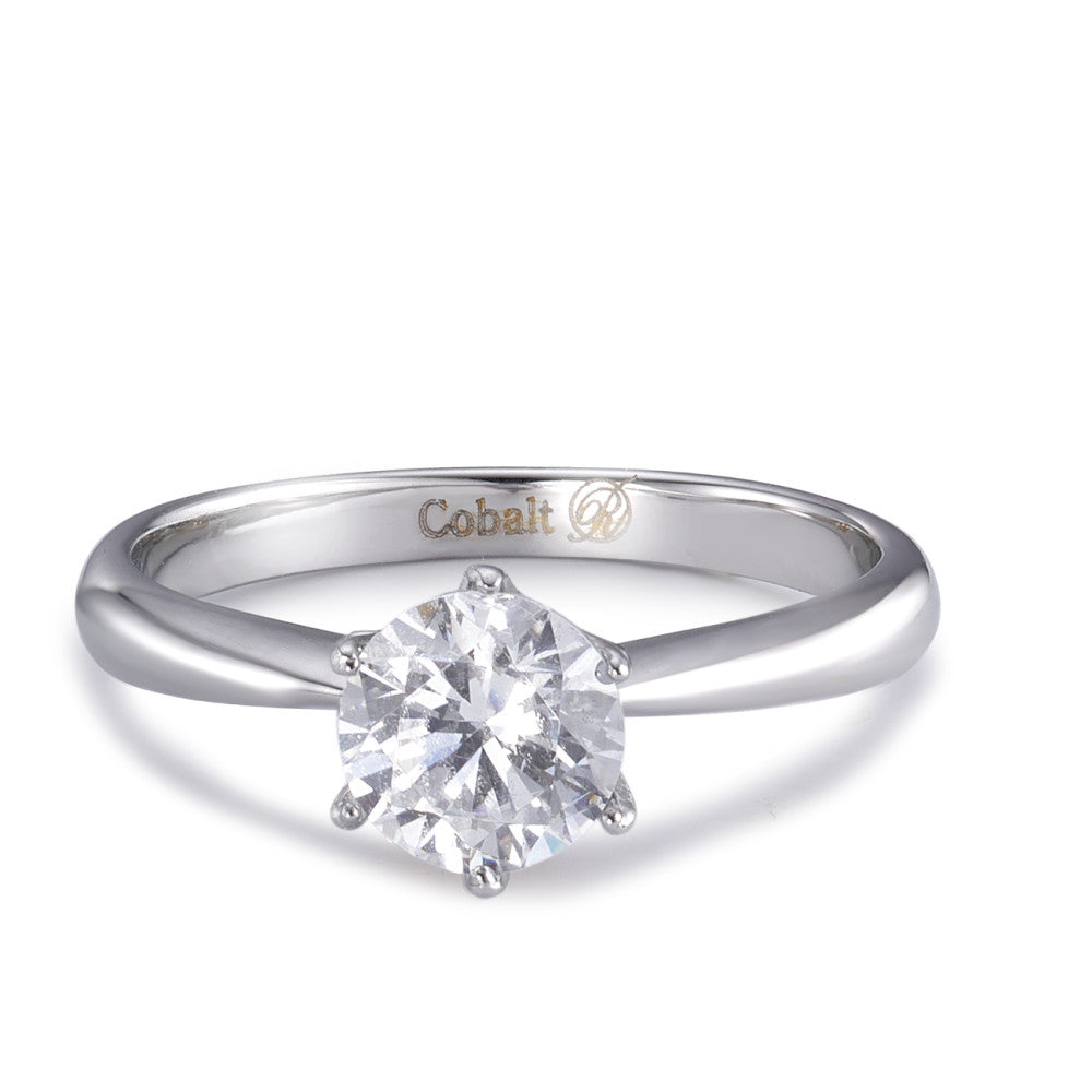 Solitaire ring Cobalt Zirconia White