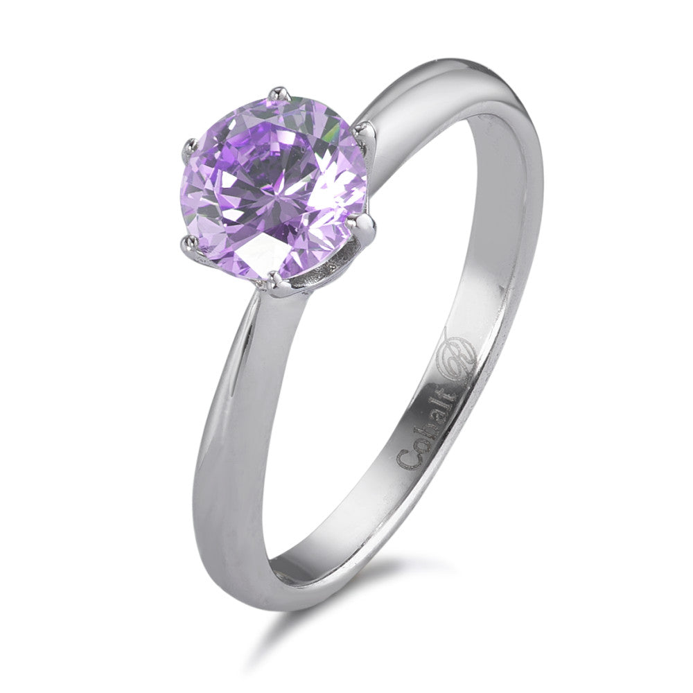 Solitaire ring Cobalt Zirconia Violet