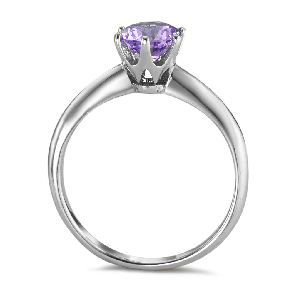 Solitaire ring Cobalt Zirconia Violet