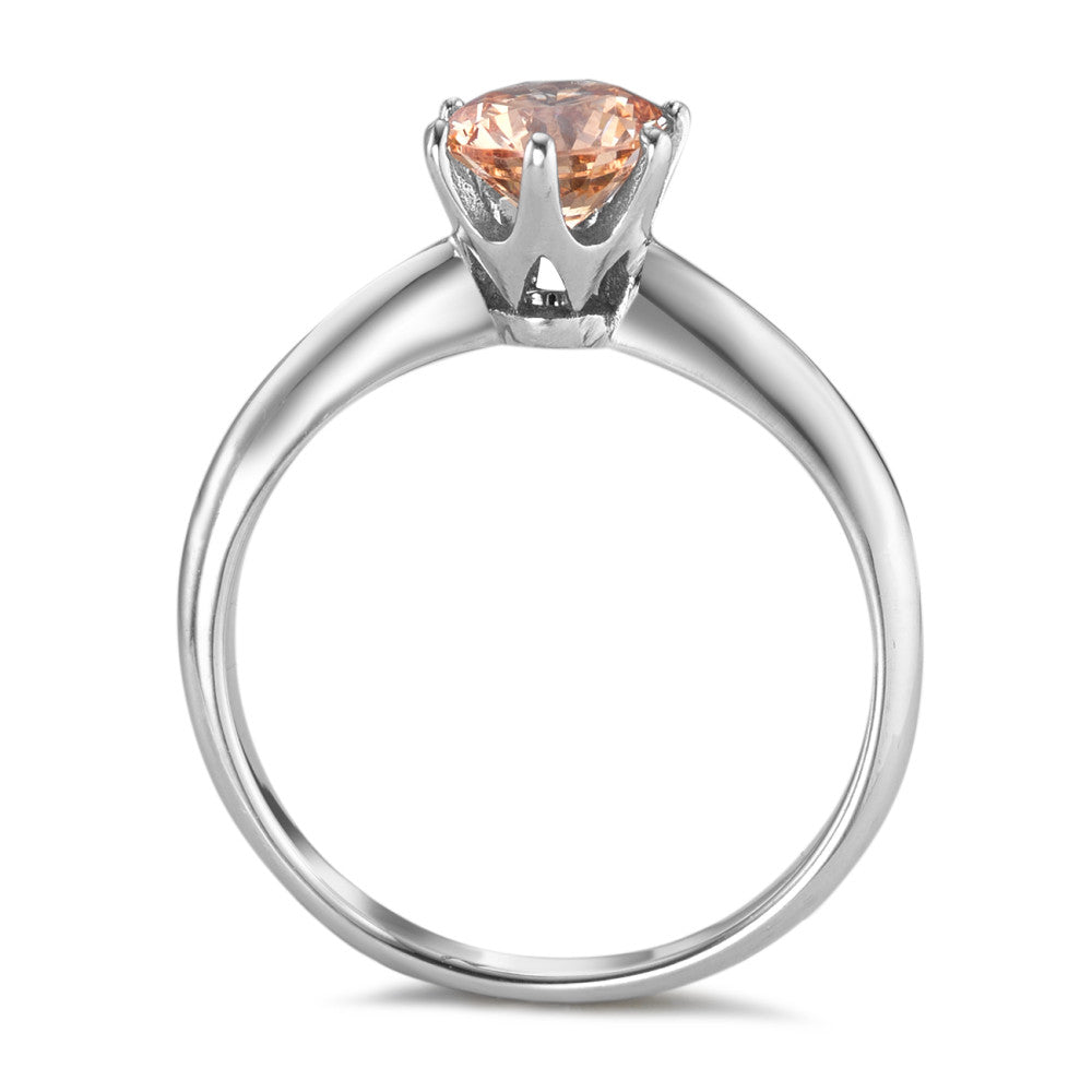 Solitaire ring Cobalt Zirconia Champagne