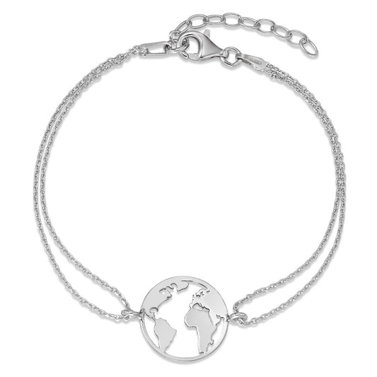 Bracelet Silver Rhodium plated Globe 16-19 cm