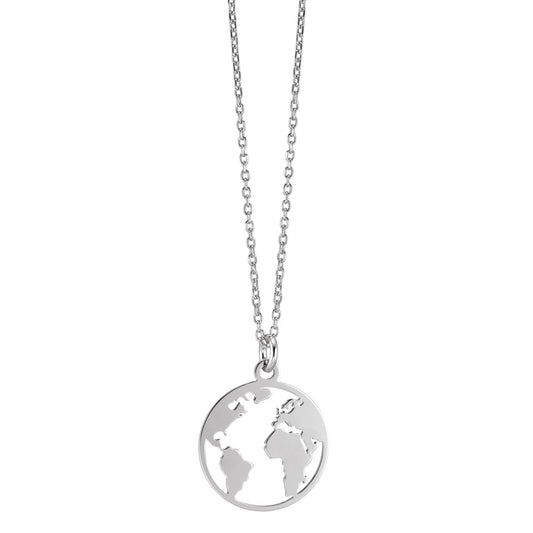 Necklace Silver Rhodium plated Globe 40-45 cm Ø15 mm