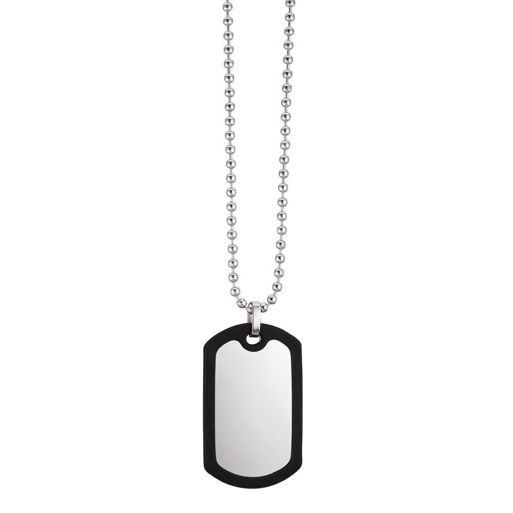 Necklace with pendant Stainless steel, Rubber 60 cm