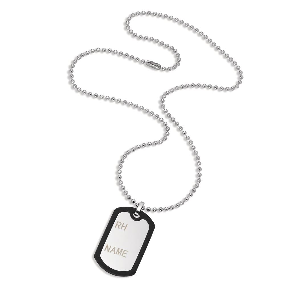 Necklace with pendant Stainless steel, Rubber 60 cm