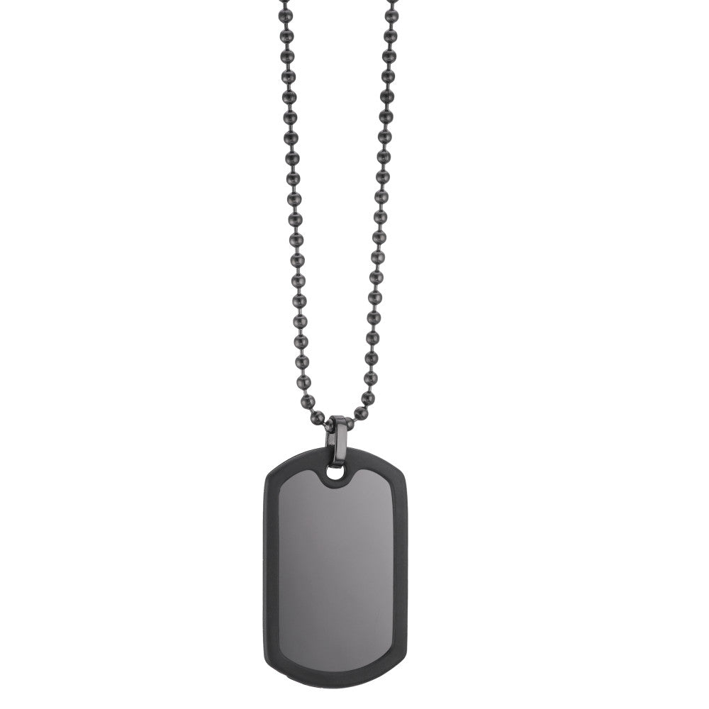 Necklace with pendant Stainless steel Black IP coated 50 cm