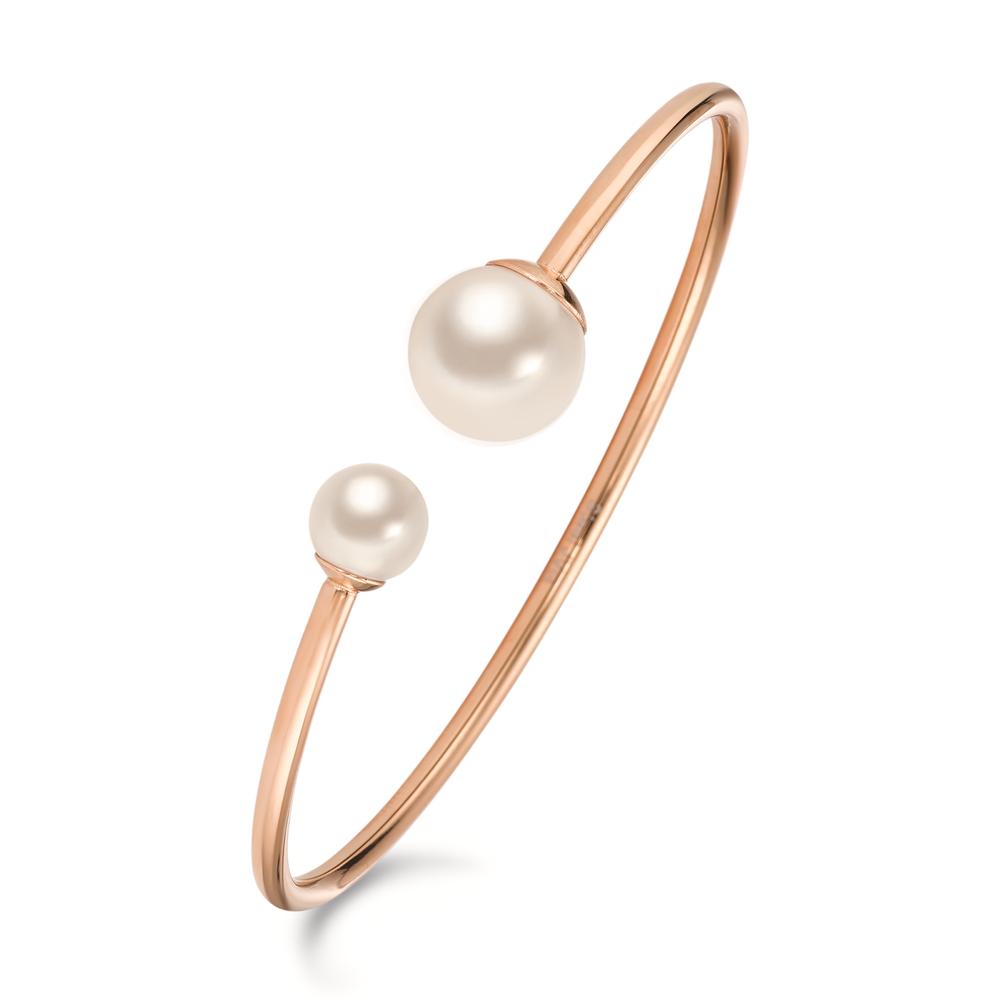 Bangle Stainless steel Rose IP coated Shining pearls Ø60 mm
