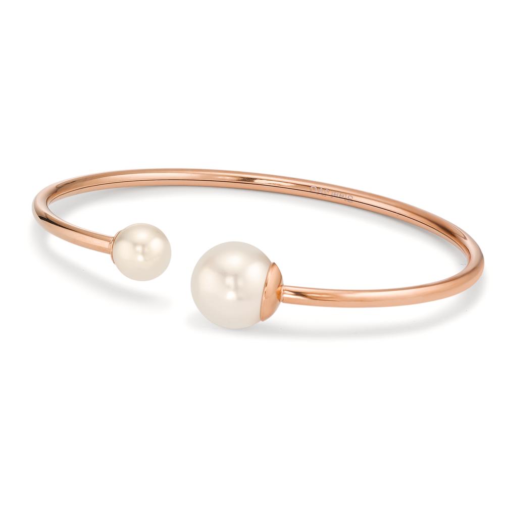 Bangle Stainless steel Rose IP coated Shining pearls Ø60 mm