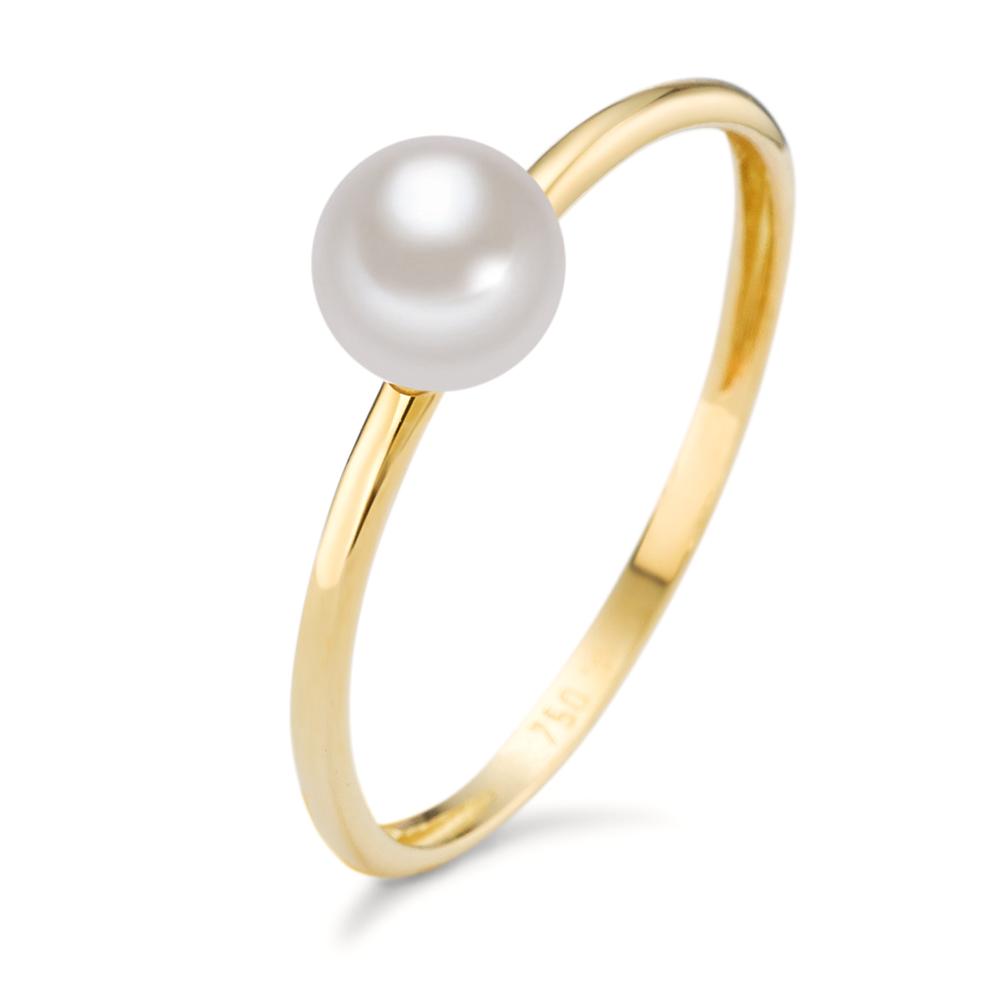 Ring 18k Yellow Gold Freshwater pearl