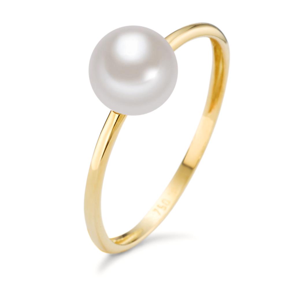 Ring 18k Yellow Gold Freshwater pearl