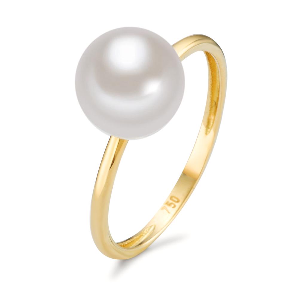 Ring 18k Yellow Gold Freshwater pearl