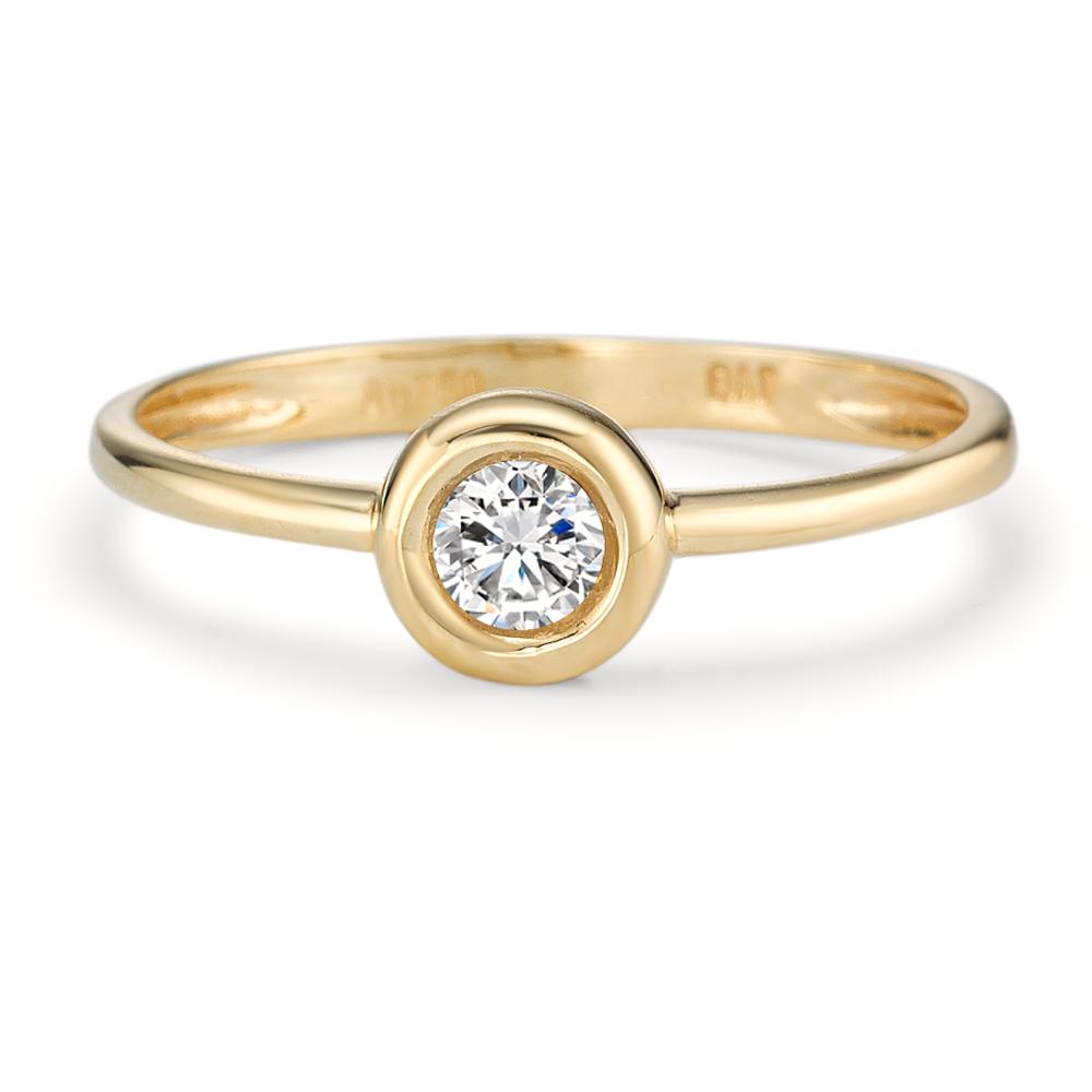 Solitaire ring 18k Yellow Gold Zirconia