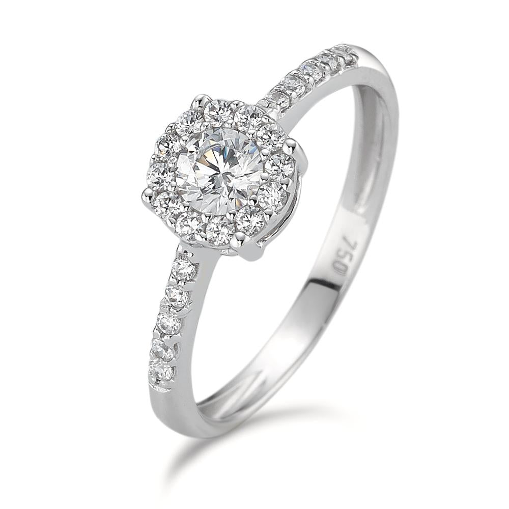 Solitaire ring 18k White Gold Zirconia