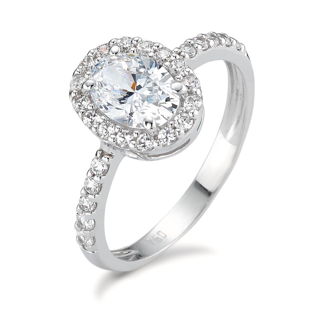 Solitaire ring 18k White Gold Zirconia