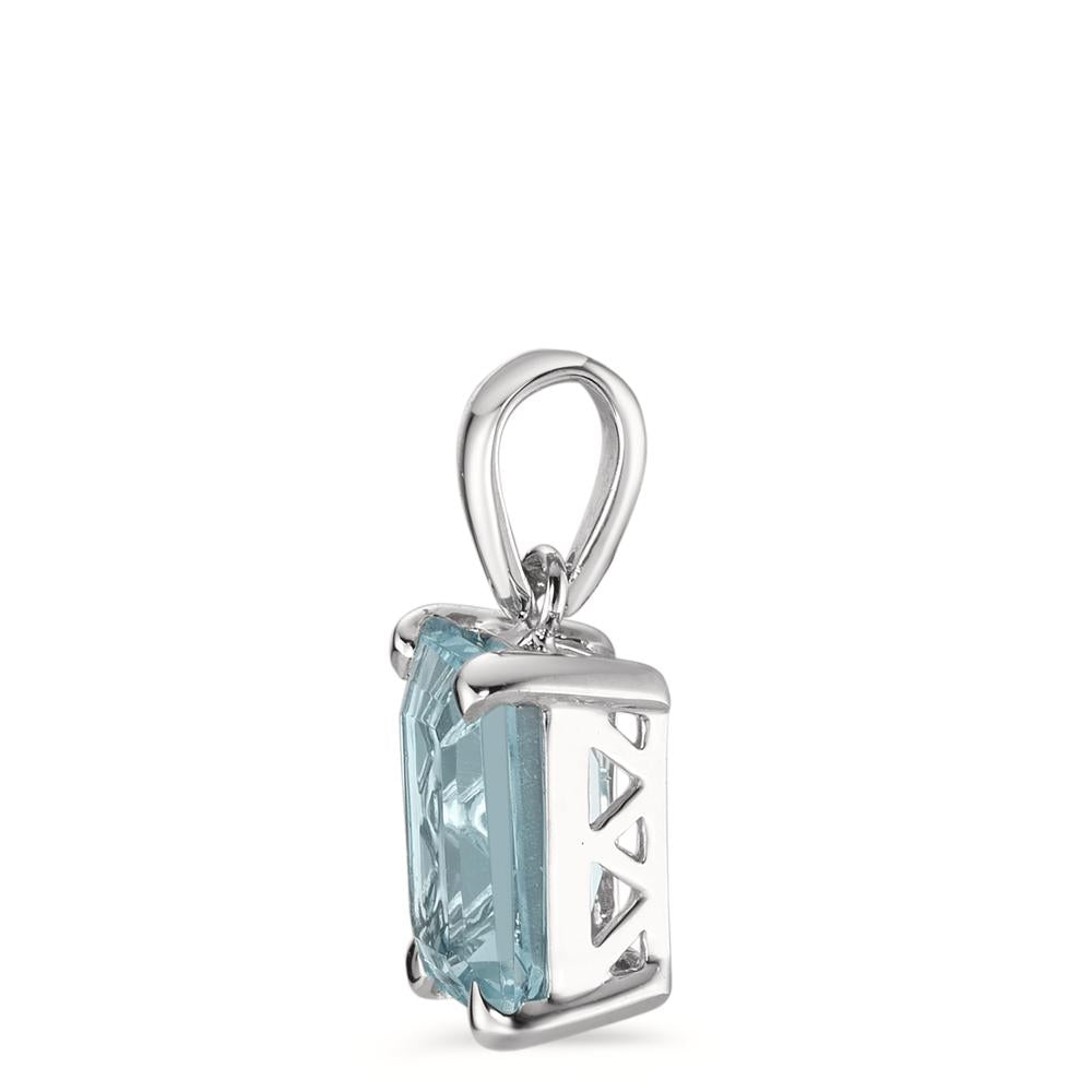 Pendant 18k White Gold Topaz Blue