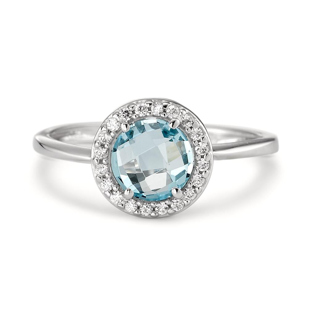 Ring 18k White Gold Topaz Blue Ø9 mm