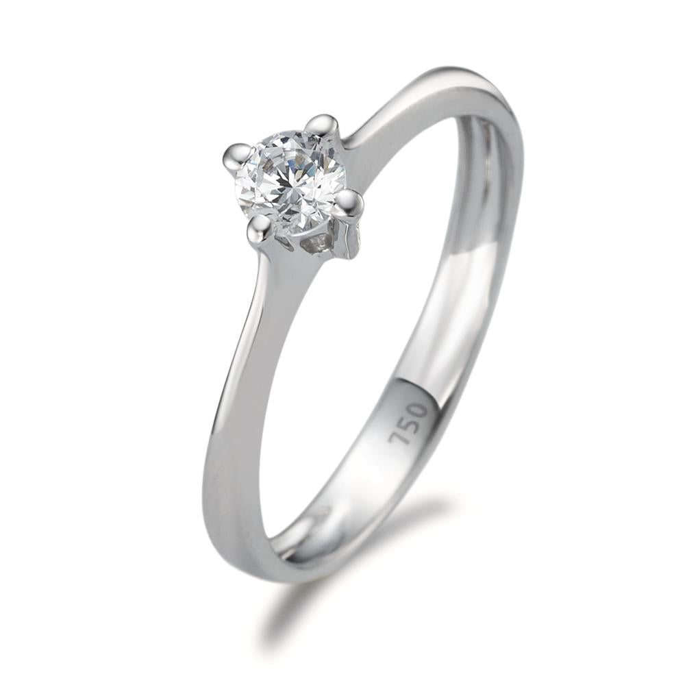 Solitaire ring 18k White Gold Zirconia