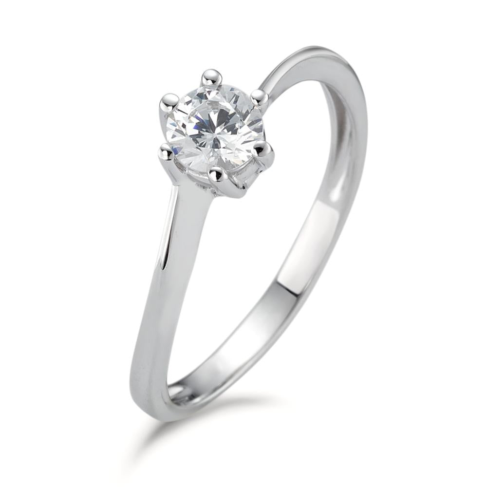 Solitaire ring 18k White Gold Zirconia