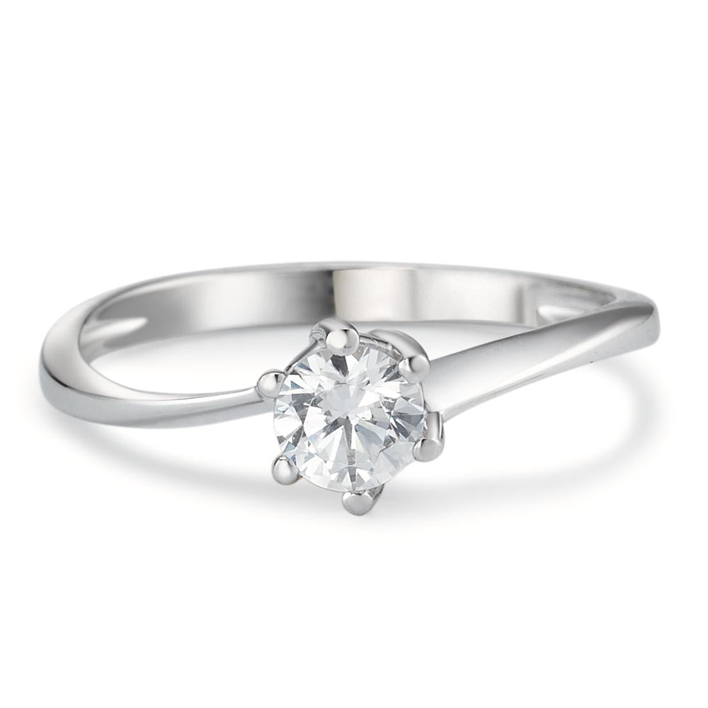 Solitaire ring 18k White Gold Zirconia