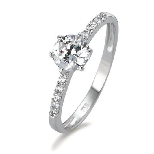 Solitaire ring 18k White Gold Zirconia