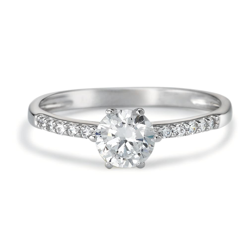 Solitaire ring 18k White Gold Zirconia