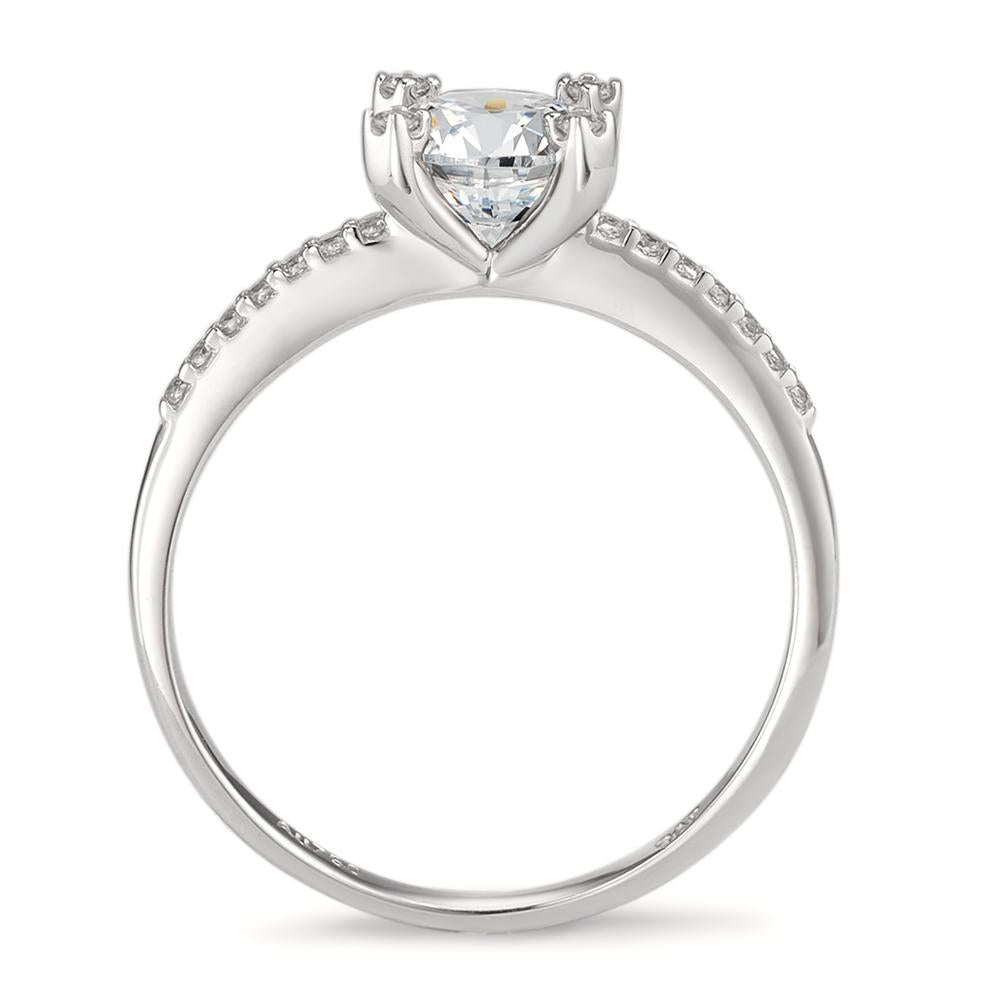 Solitaire ring 18k White Gold Zirconia Ø6.5 mm