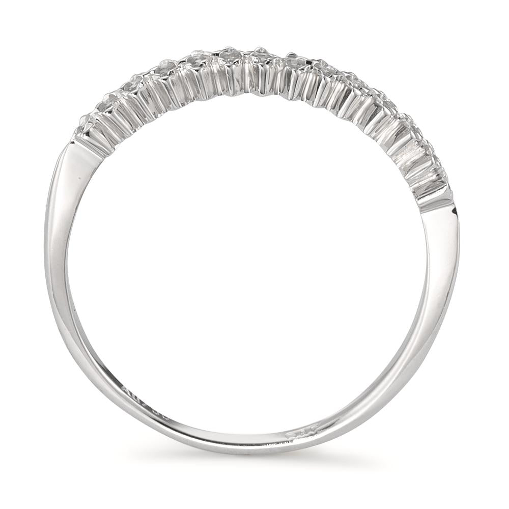 Memory ring 18k White Gold Zirconia 14 Stones