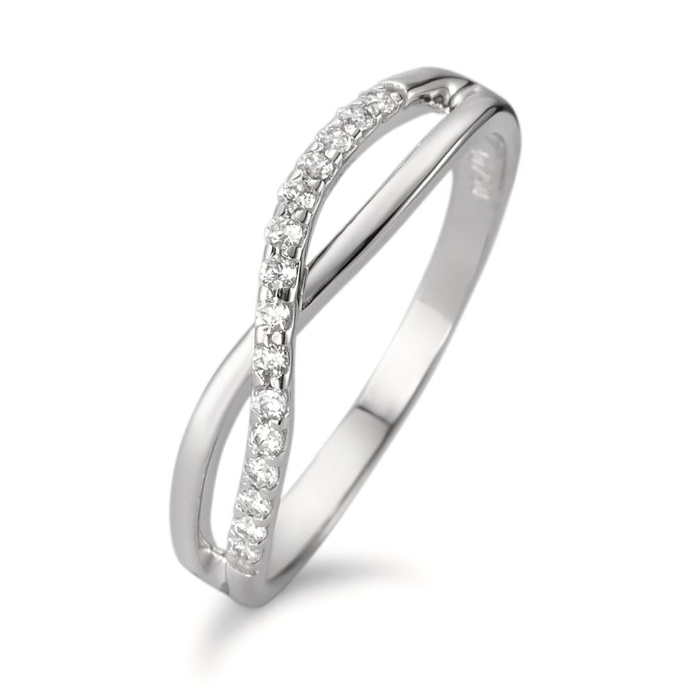 Ring 18k White Gold Zirconia 15 Stones