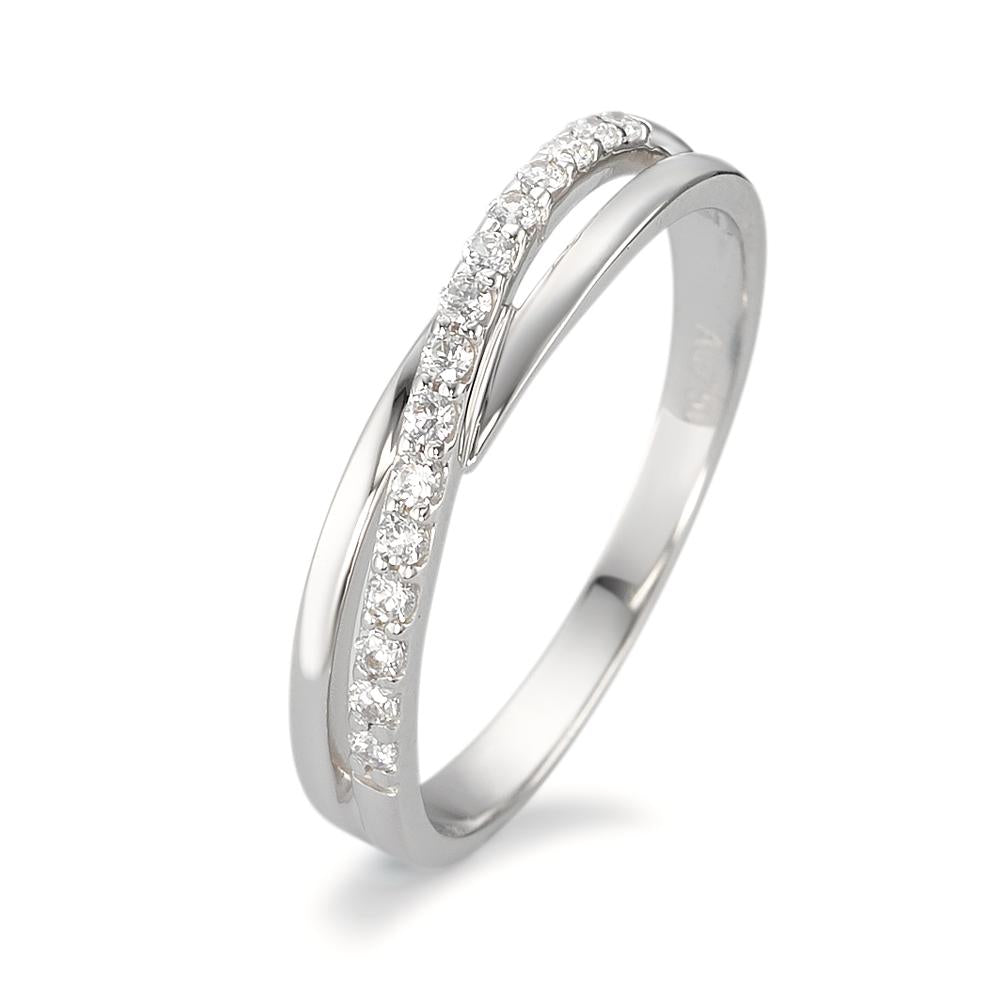 Ring 18k White Gold Zirconia 15 Stones