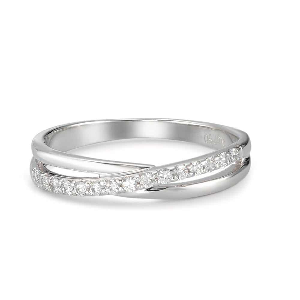 Ring 18k White Gold Zirconia 15 Stones