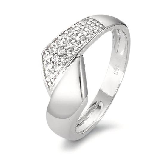 Ring 18k White Gold Zirconia 22 Stones