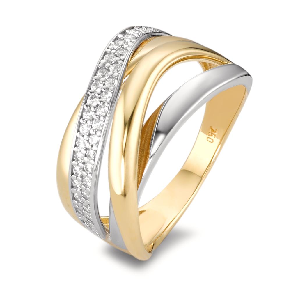 Ring 18k Yellow Gold, 18k White Gold Zirconia