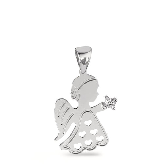 Pendant 18k White Gold Zirconia Angel