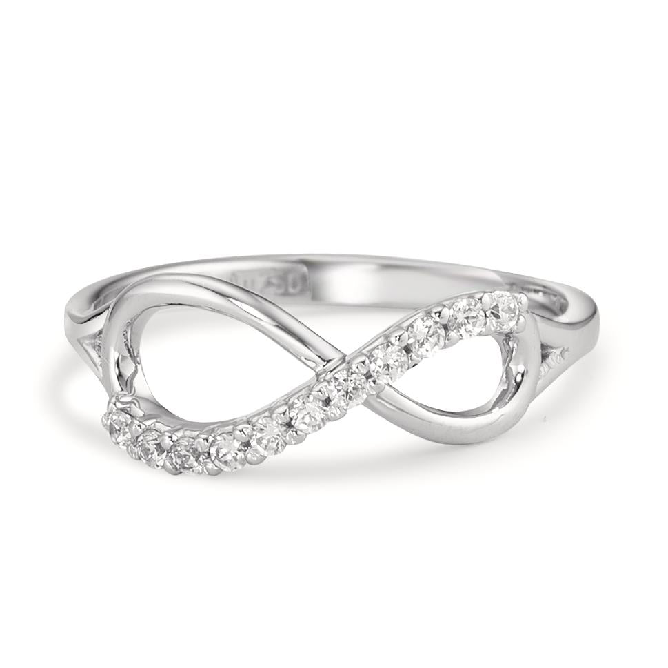 Ring 18k White Gold Zirconia 11 Stones Infinity